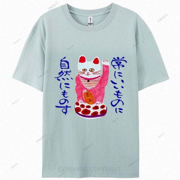 Japanese Cat Cotton Casual T-Shirt