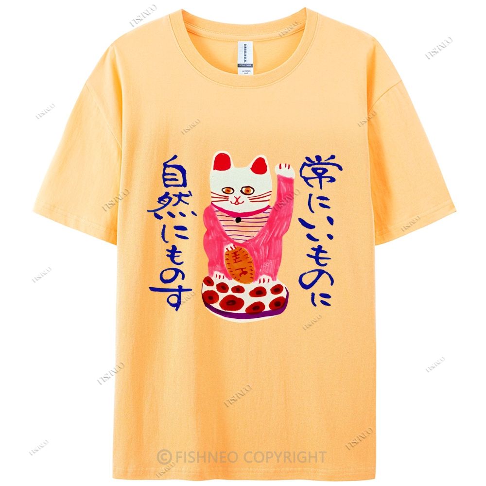 Japanese Cat Cotton Casual T-Shirt