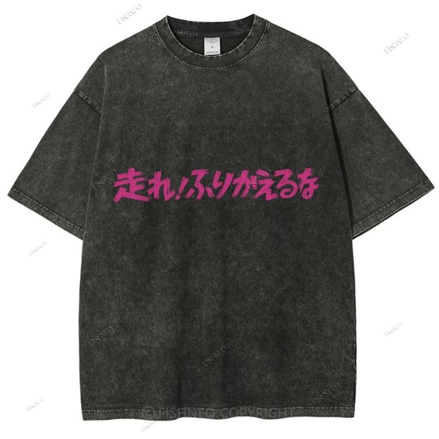 Unisex Japanese Cat Printed Design Back Washed Tee