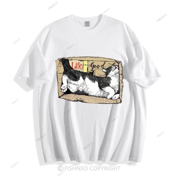Cat In Box Cotton T-shirt