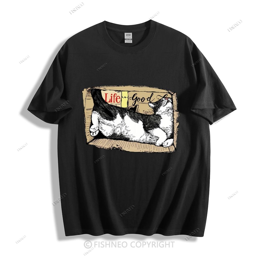 Cat In Box Cotton T-shirt