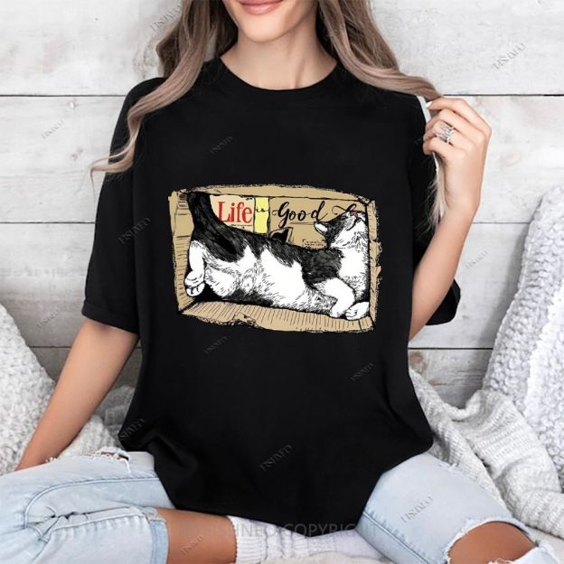 Cat In Box Cotton T-shirt