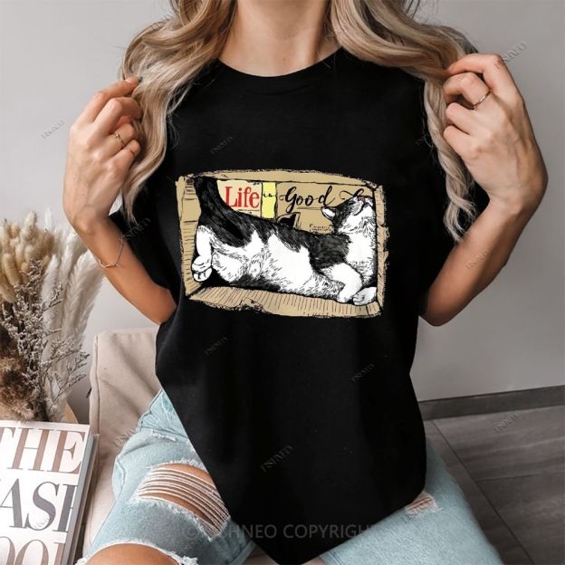 Cat In Box Cotton T-shirt