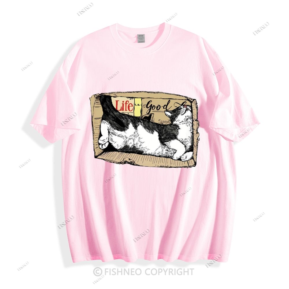 Cat In Box Cotton T-shirt