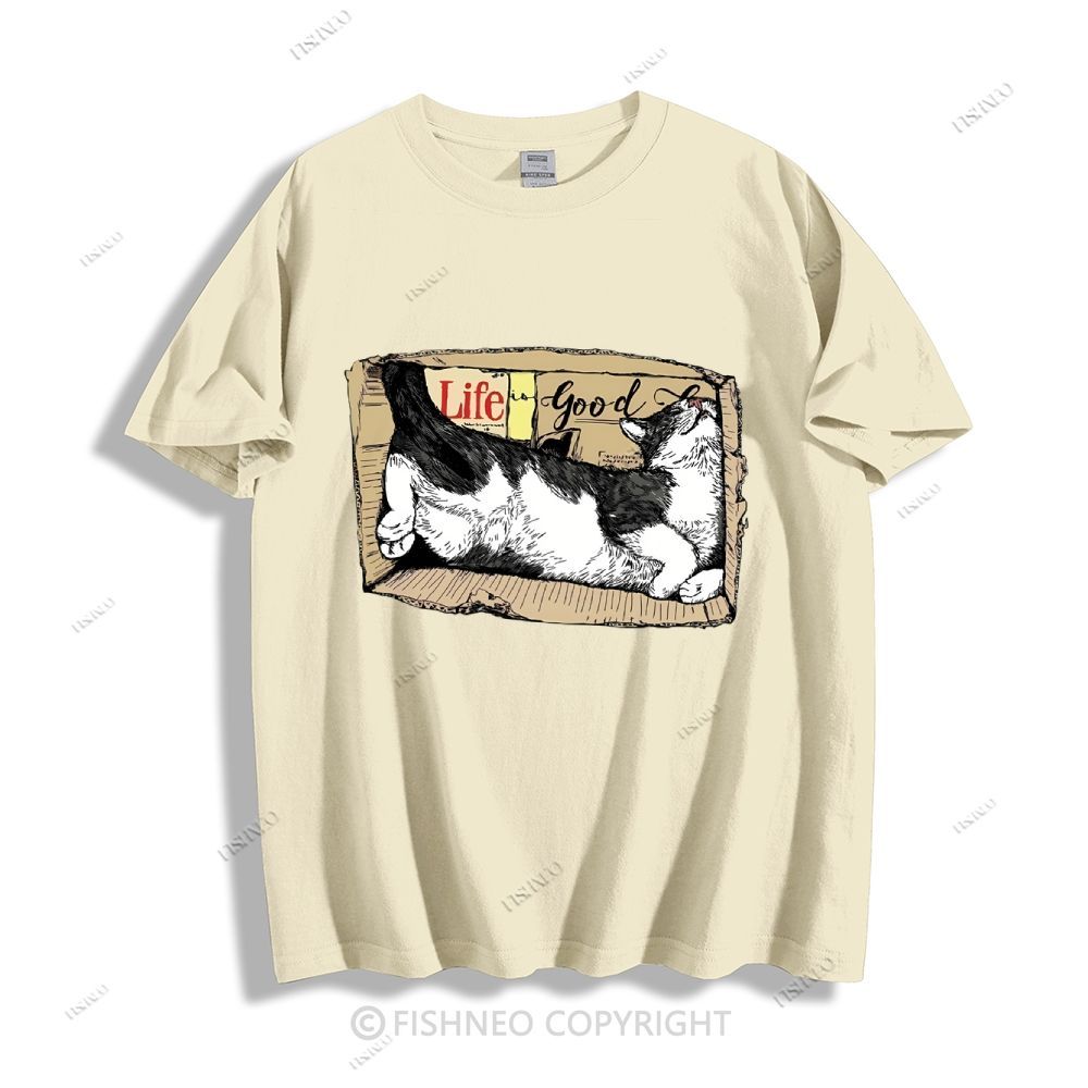 Cat In Box Cotton T-shirt