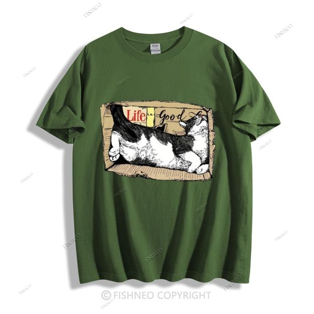 Cat In Box Cotton T-shirt