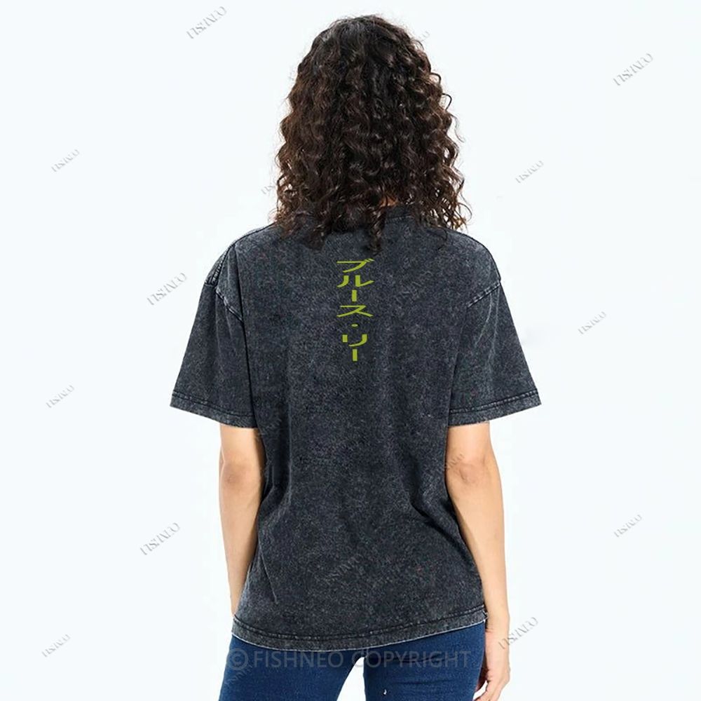 Unisex Bruce Lee Printed Design Back Washed Tee