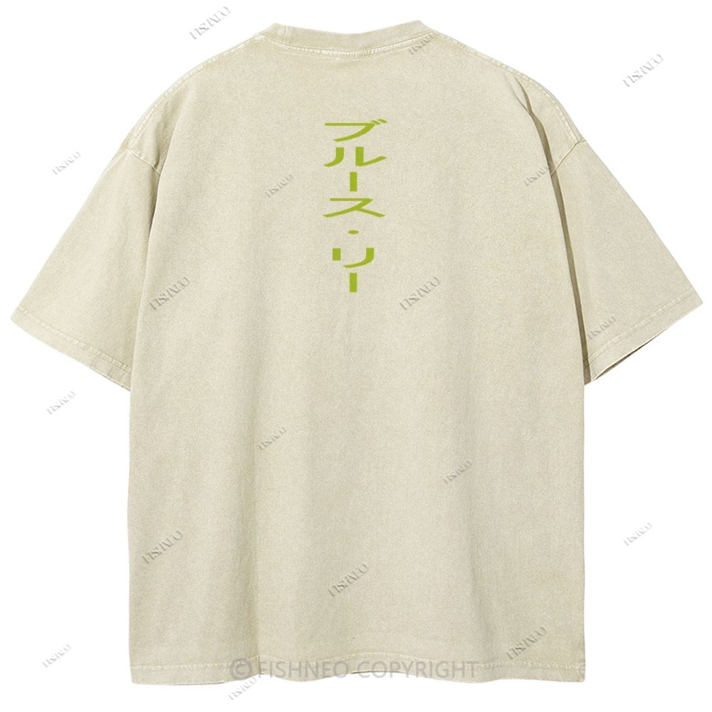 Unisex Bruce Lee Printed Design Back Washed Tee