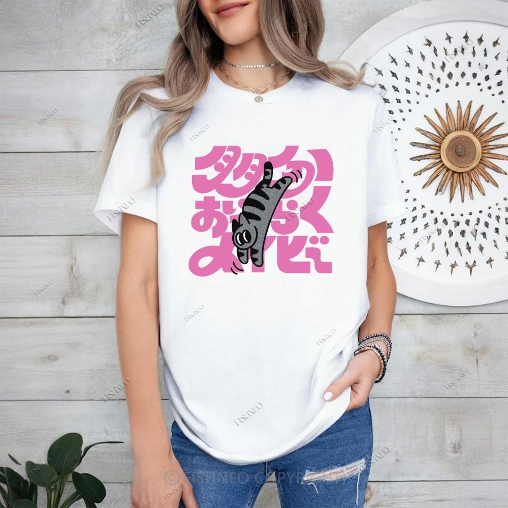 Japanese Cat Cotton T-shirt