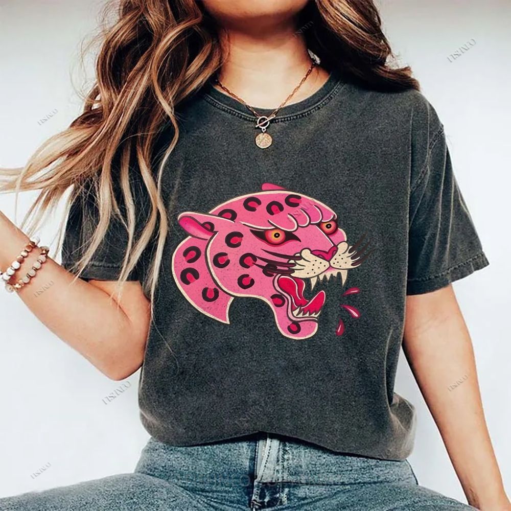 Unisex Leopard Printed Washed Tee