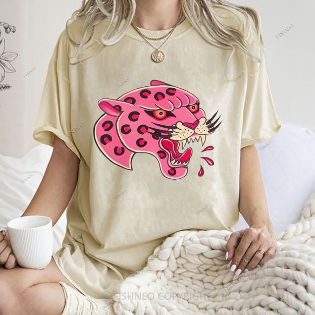 Unisex Leopard Printed Washed Tee