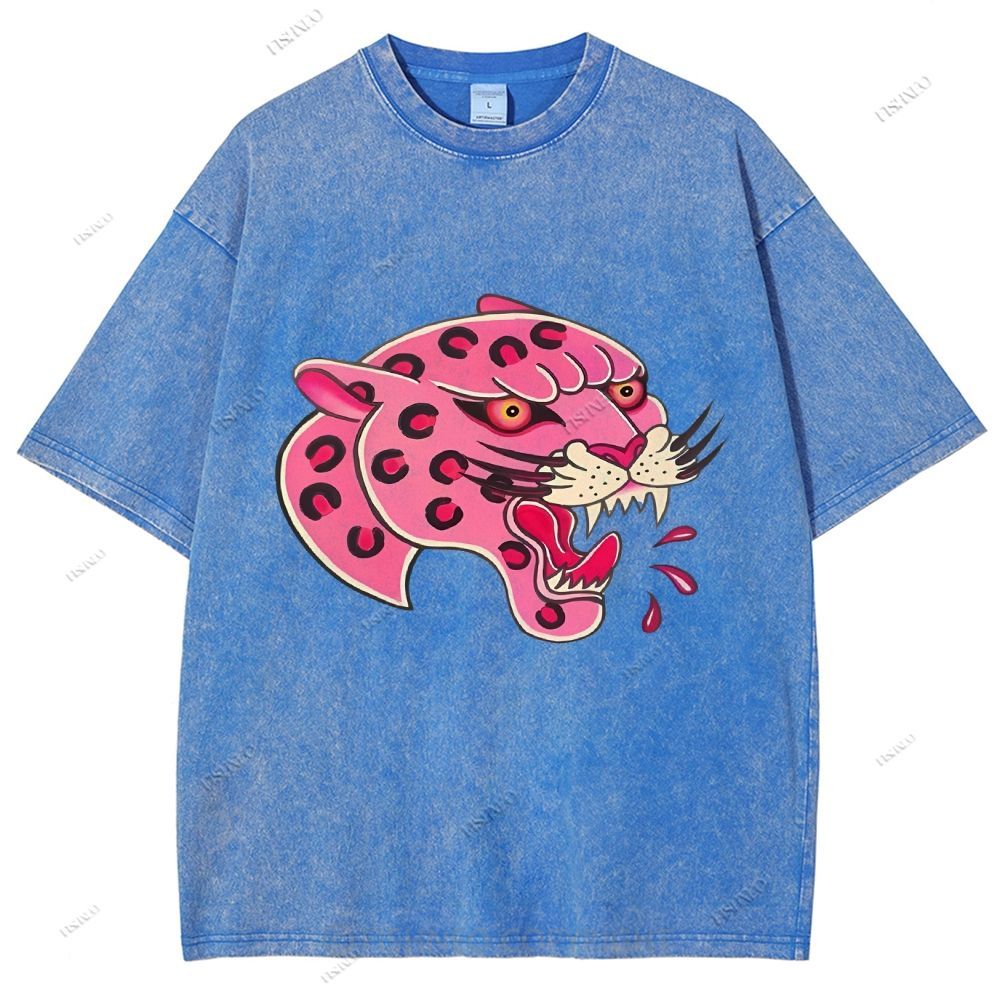 Unisex Leopard Printed Washed Tee