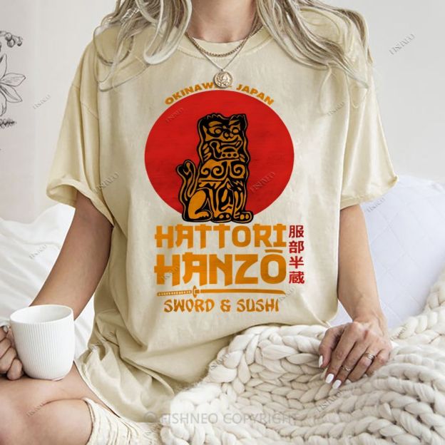 Unisex Hattori Hanzo Printed Washed Tee