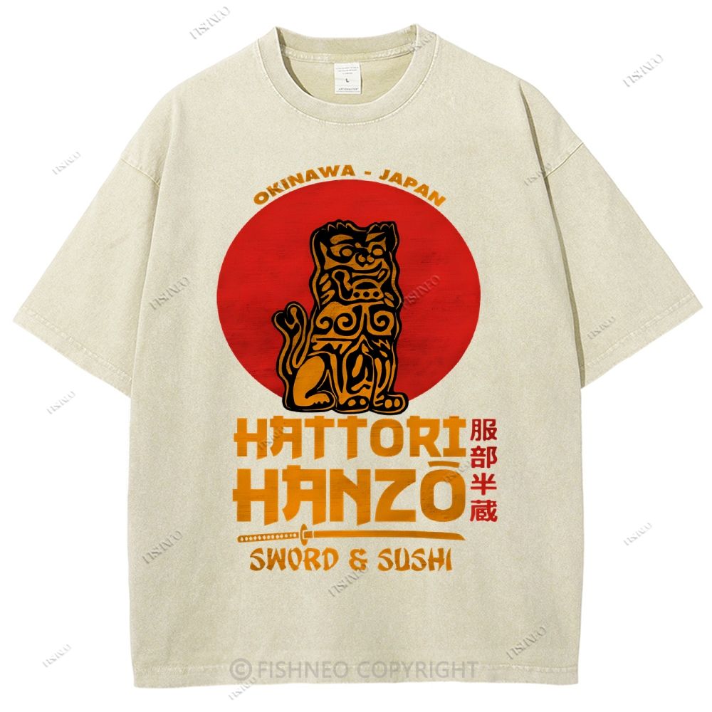 Unisex Hattori Hanzo Printed Washed Tee