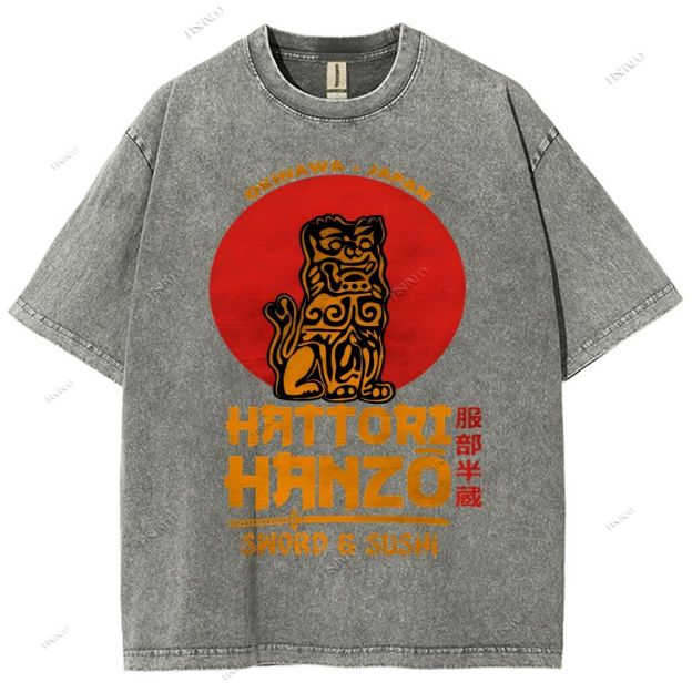 Unisex Hattori Hanzo Printed Washed Tee