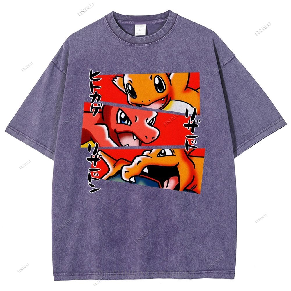 Unisex Charmeleon Charmander Printed Washed Tee