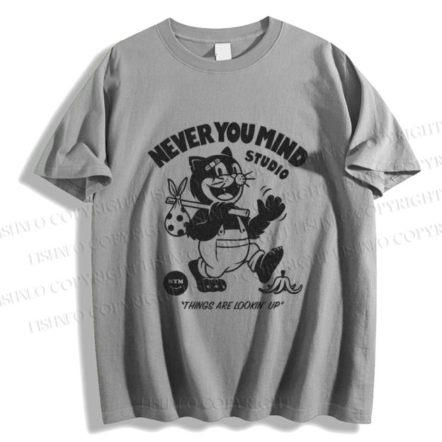 Unisex Cat Walking Graffiti Classic Cotton T-shirt