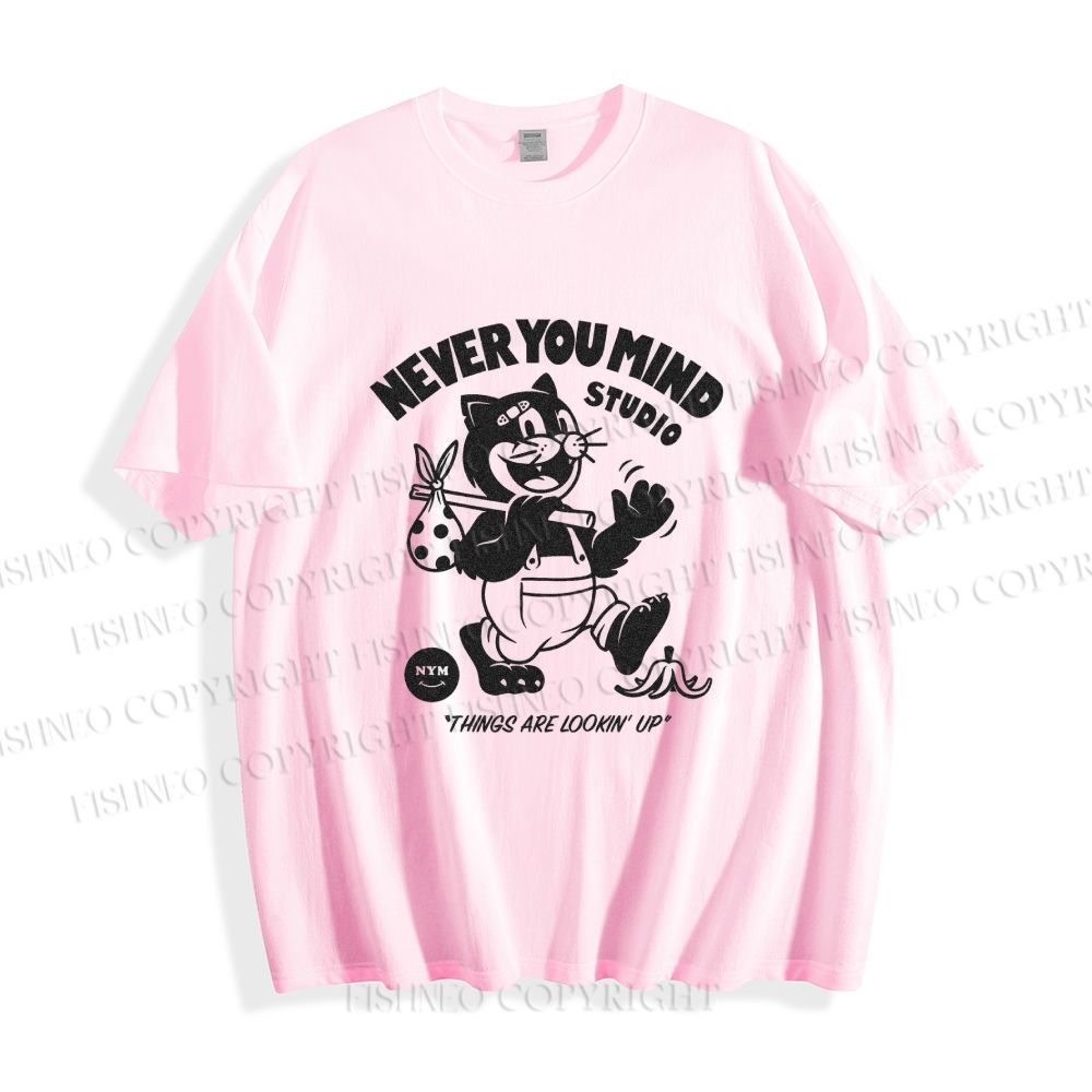 Unisex Cat Walking Graffiti Classic Cotton T-shirt