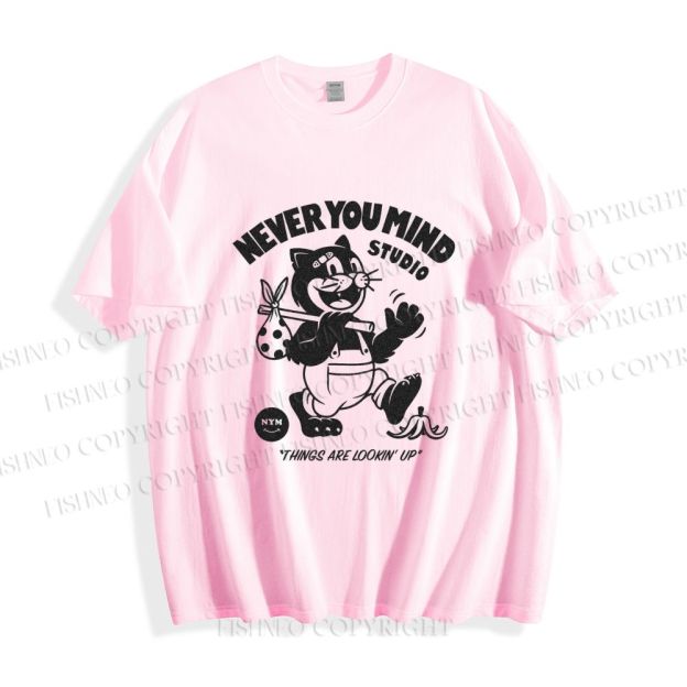 Unisex Cat Walking Graffiti Classic Cotton T-shirt