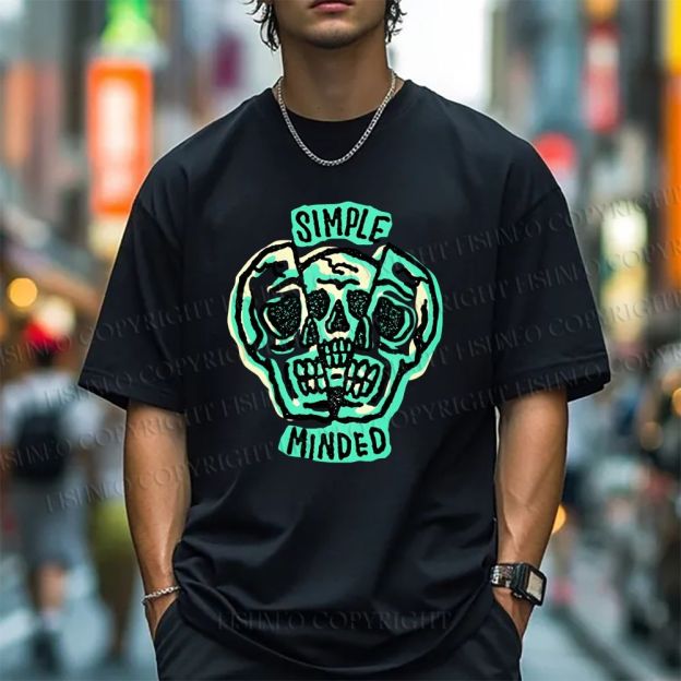 Unisex Vintage Skull Graffiti Classic Cotton T-shirt