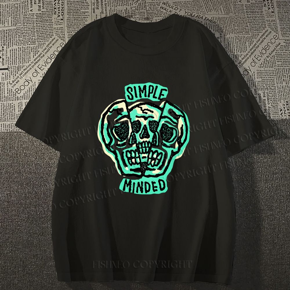 Unisex Vintage Skull Graffiti Classic Cotton T-shirt