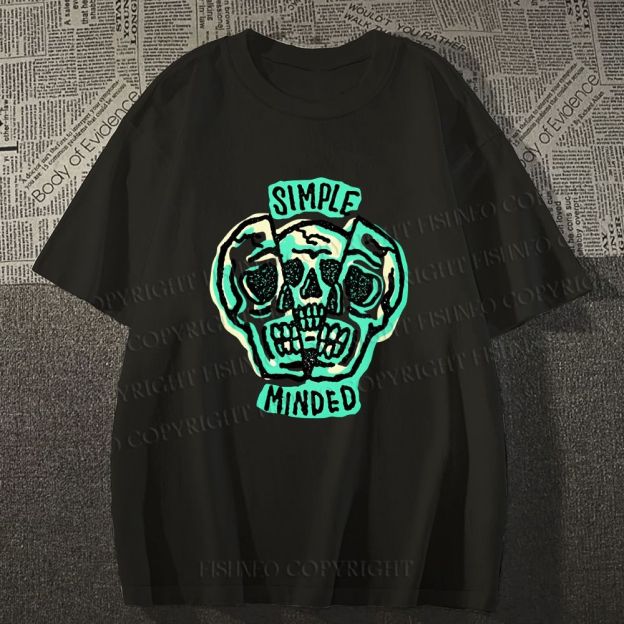 Unisex Vintage Skull Graffiti Classic Cotton T-shirt