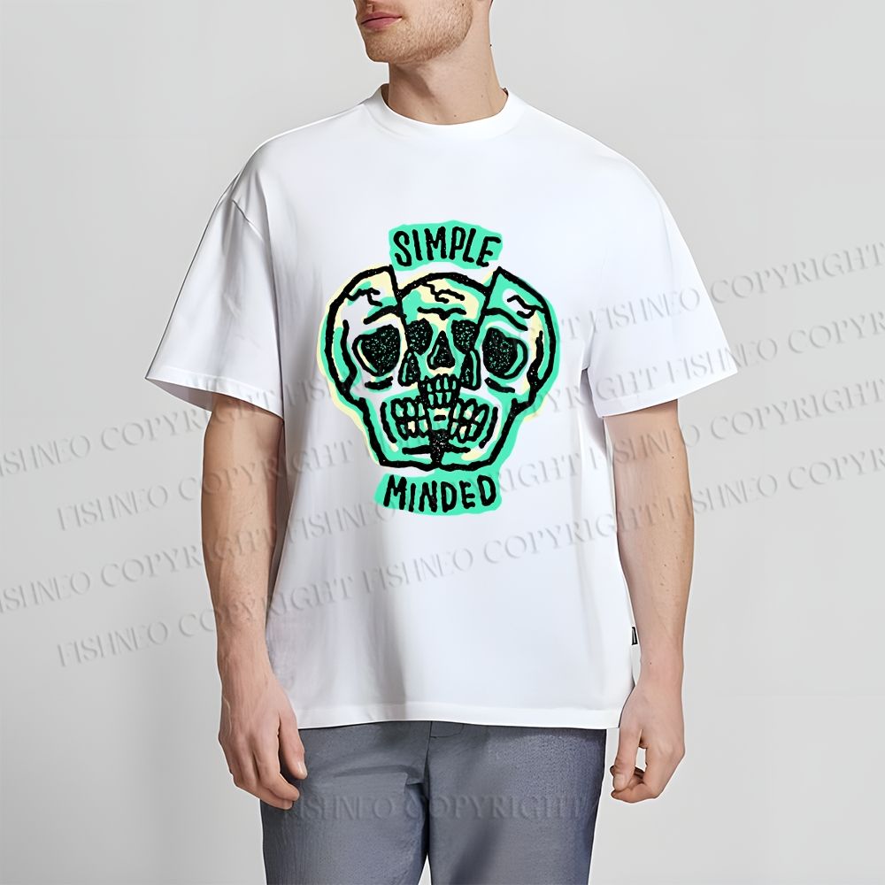 Unisex Vintage Skull Graffiti Classic Cotton T-shirt