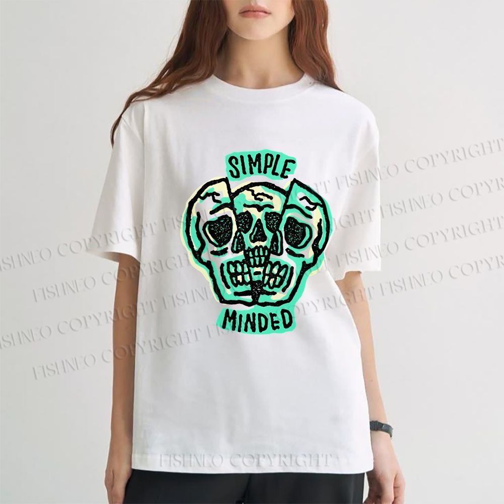 Unisex Vintage Skull Graffiti Classic Cotton T-shirt