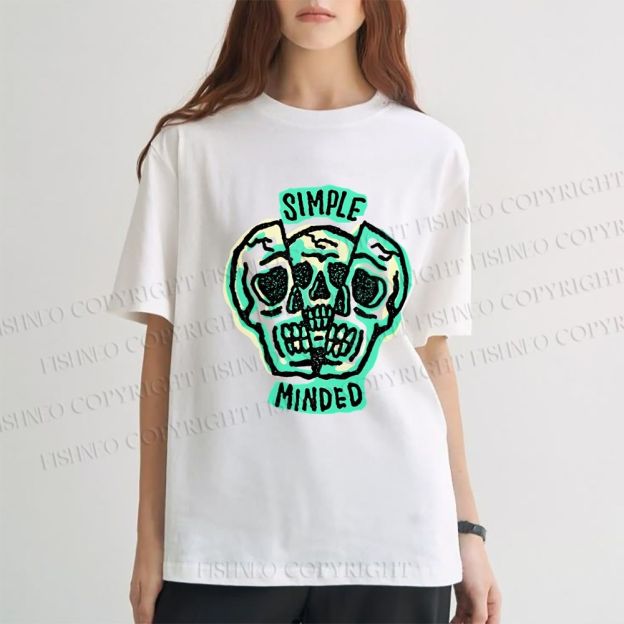 Unisex Vintage Skull Graffiti Classic Cotton T-shirt