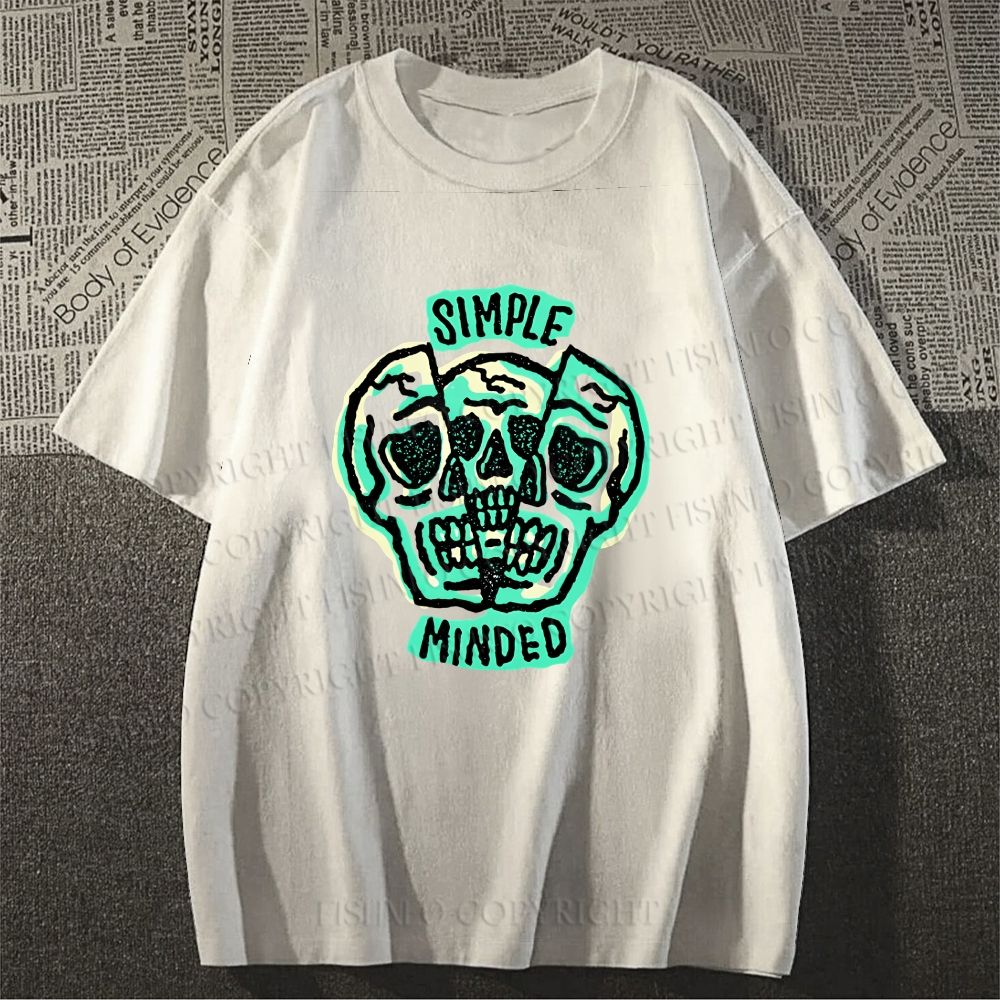 Unisex Vintage Skull Graffiti Classic Cotton T-shirt