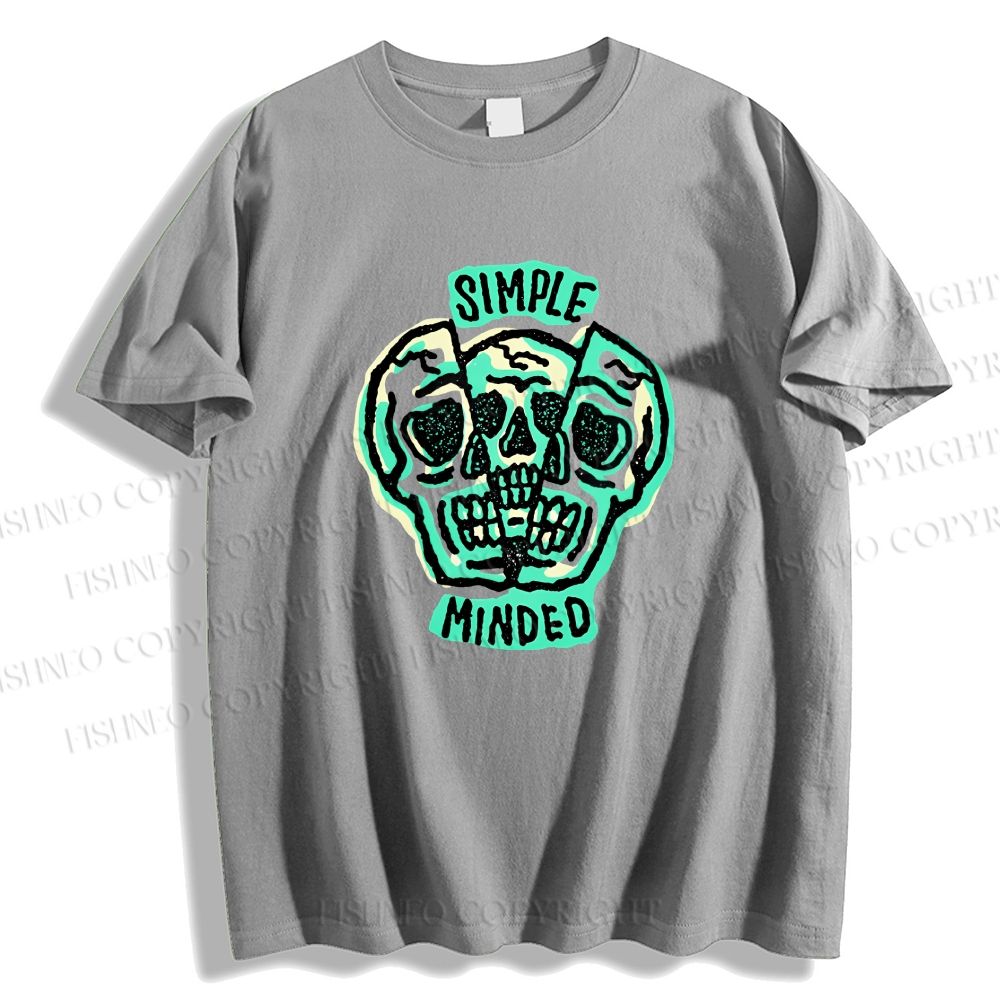 Unisex Vintage Skull Graffiti Classic Cotton T-shirt