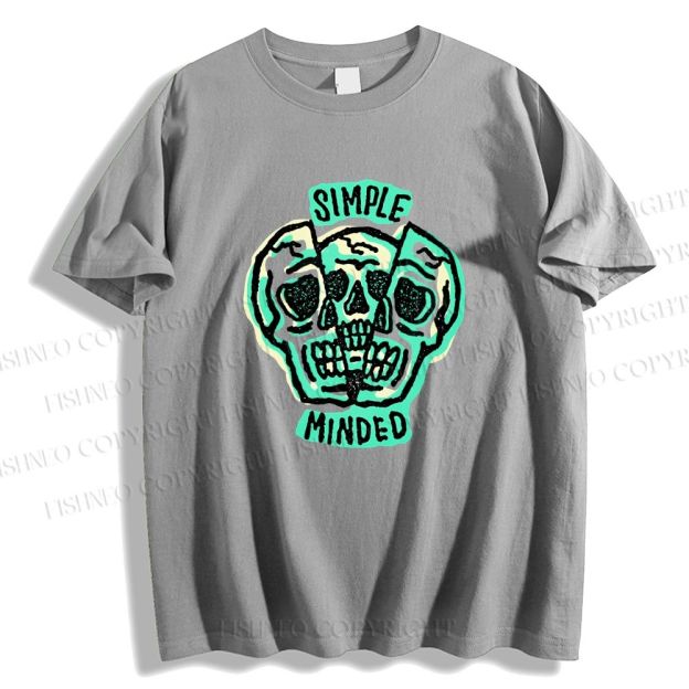 Unisex Vintage Skull Graffiti Classic Cotton T-shirt