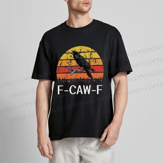 Unisex Vintage Crow Bird At Sunset Classic Cotton T-shirt