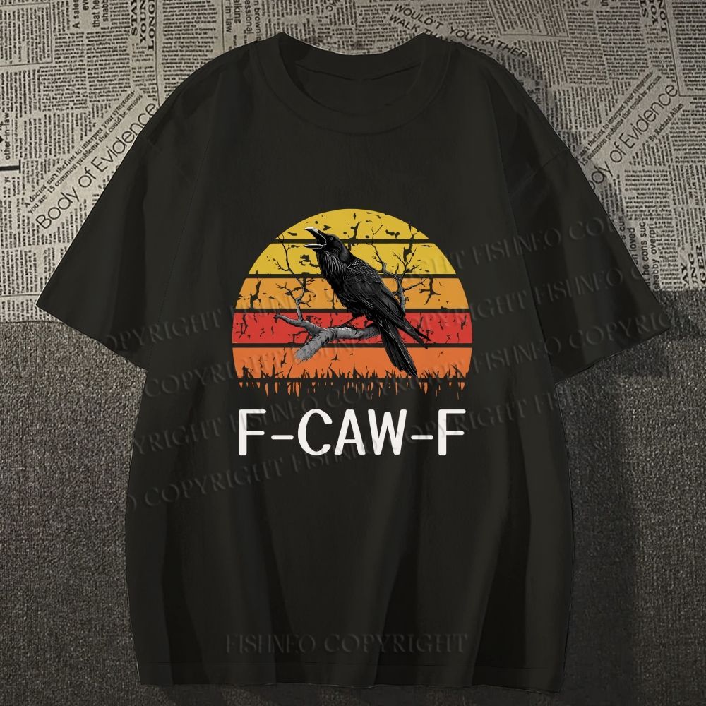 Unisex Vintage Crow Bird At Sunset Classic Cotton T-shirt