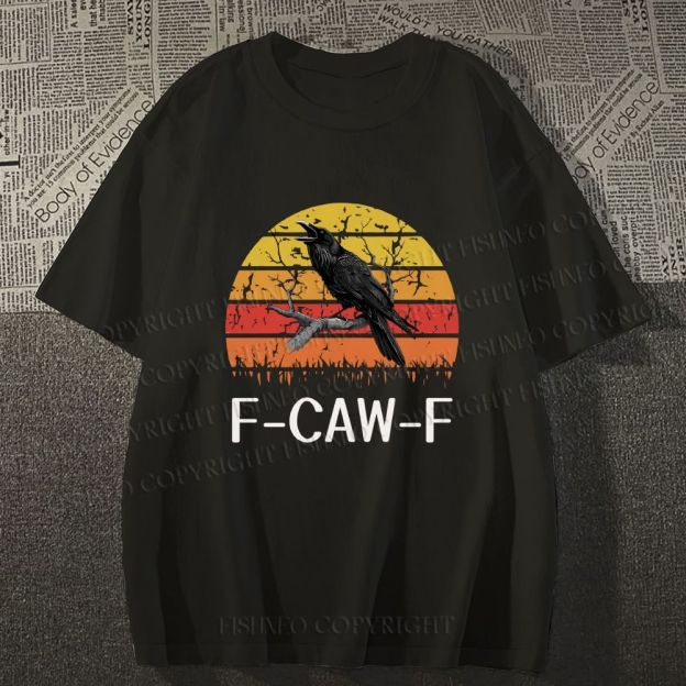 Unisex Vintage Crow Bird At Sunset Classic Cotton T-shirt