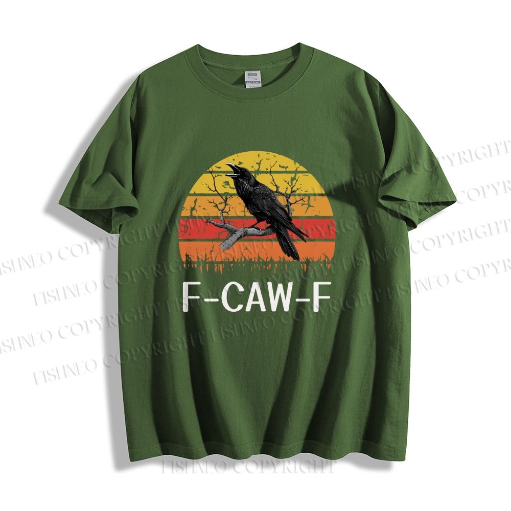 Unisex Vintage Crow Bird At Sunset Classic Cotton T-shirt