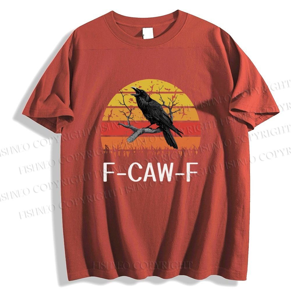 Unisex Vintage Crow Bird At Sunset Classic Cotton T-shirt