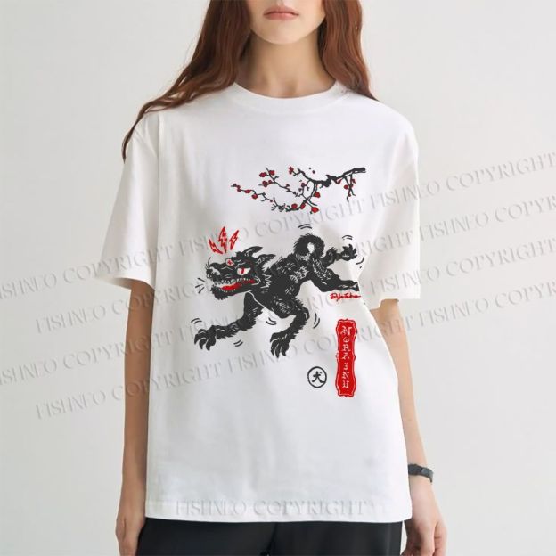 Unisex Vintage Wolf Classic Cotton T-shirt