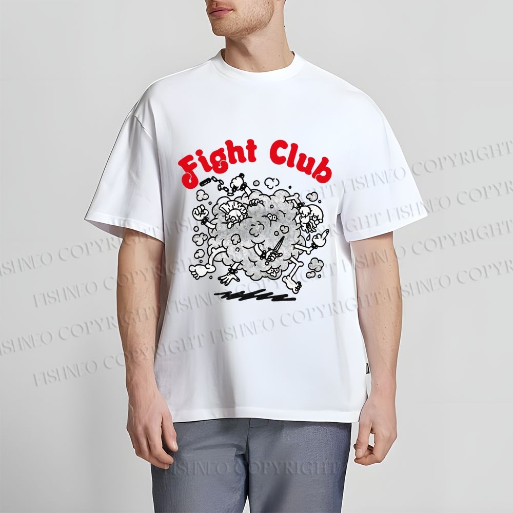 Unisex Vintage Fight Club Graffiti Classic Cotton T-shirt