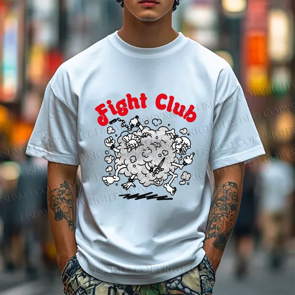 Unisex Vintage Fight Club Graffiti Classic Cotton T-shirt