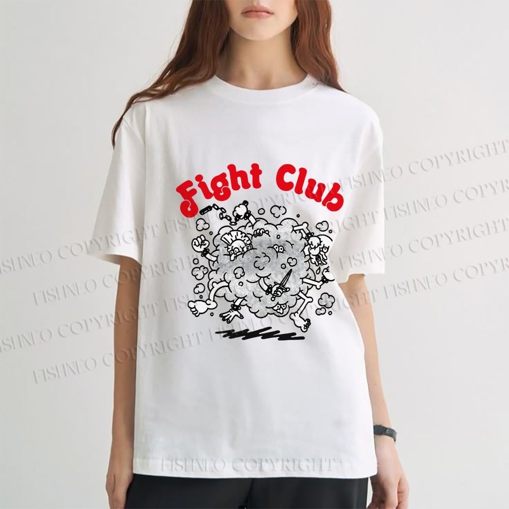 Unisex Vintage Fight Club Graffiti Classic Cotton T-shirt