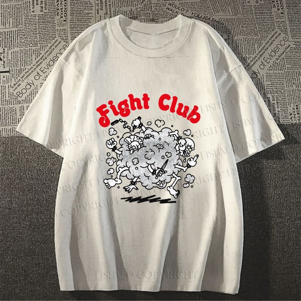 Unisex Vintage Fight Club Graffiti Classic Cotton T-shirt