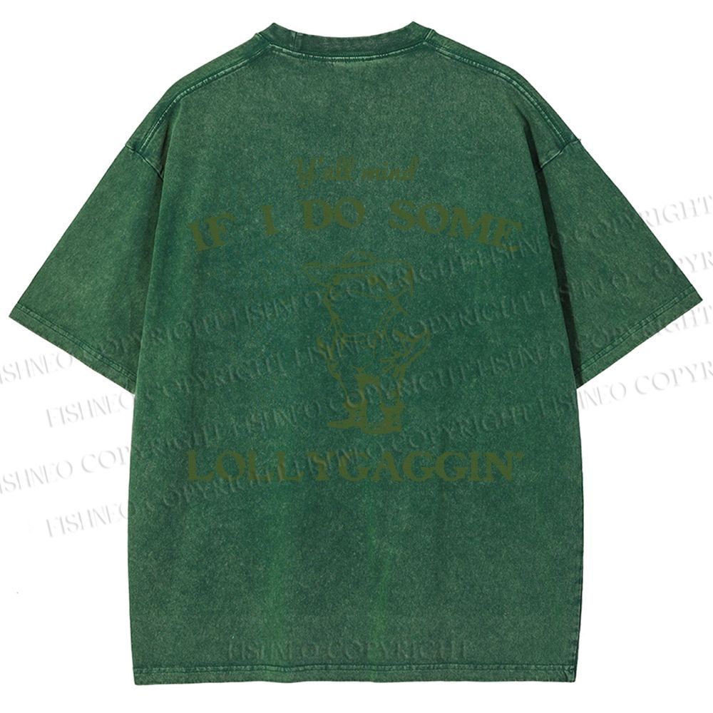 Unisex Vintage Frog Cowboy Printed Design Back Washed Tee