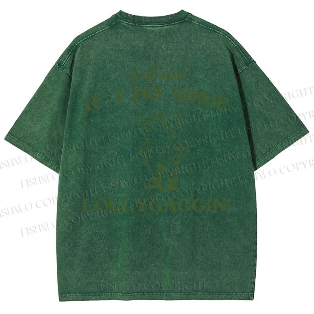 Unisex Vintage Frog Cowboy Printed Design Back Washed Tee