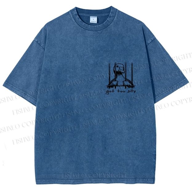 Unisex Vintage Silly Goose Printed  Design Back Washed Tee