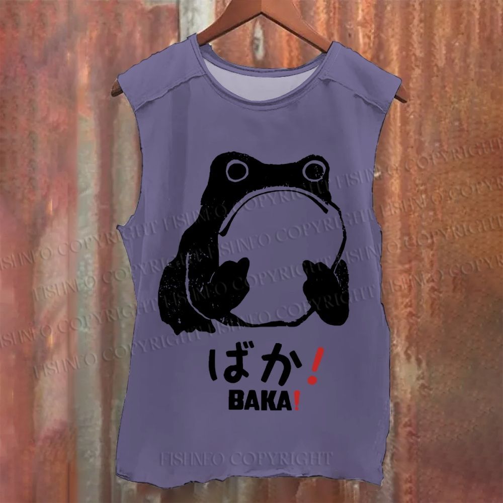 Vintage Frog Distressed Washed Tank Top