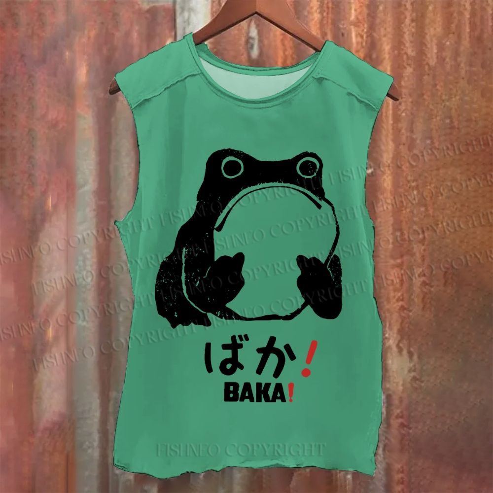 Vintage Frog Distressed Washed Tank Top