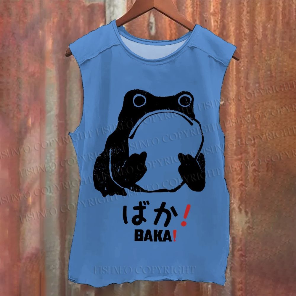 Vintage Frog Distressed Washed Tank Top