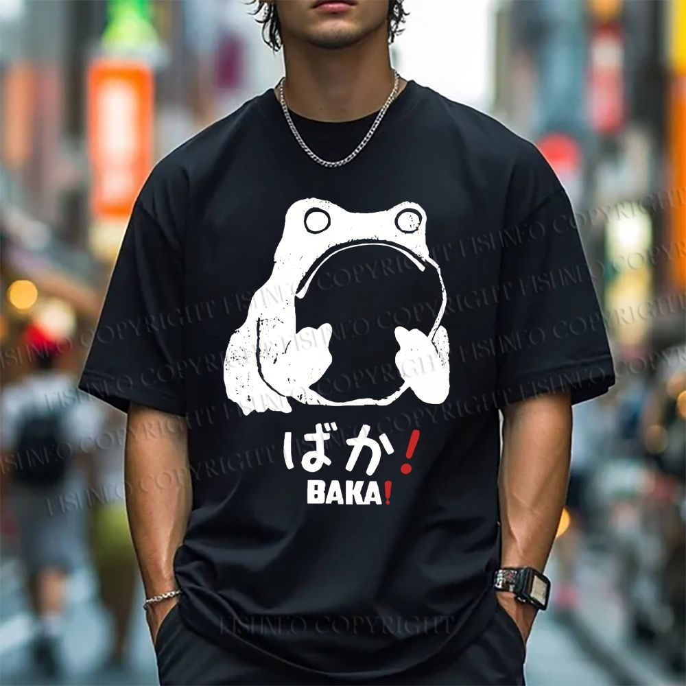 Unisex Vintage Frog Distressed Classic Cotton T-shirt