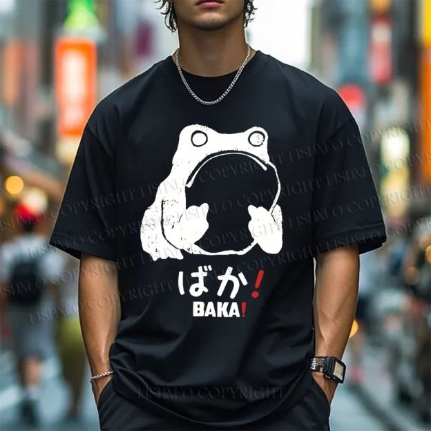 Unisex Vintage Frog Distressed Classic Cotton T-shirt